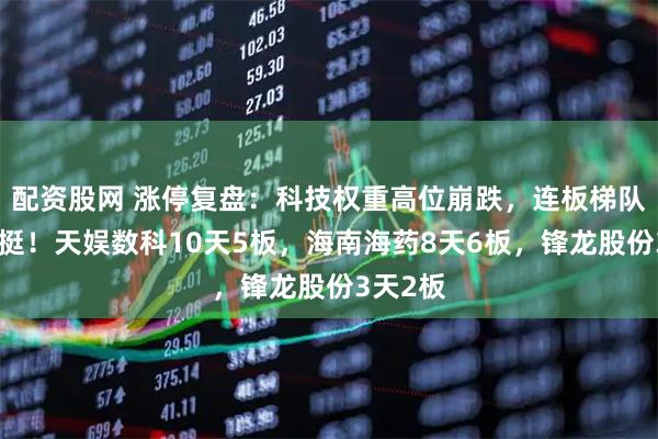 配资股网 涨停复盘：科技权重高位崩跌，连板梯队逆势坚挺！天娱数科10天5板，海南海药8天6板，锋龙股份3天2板